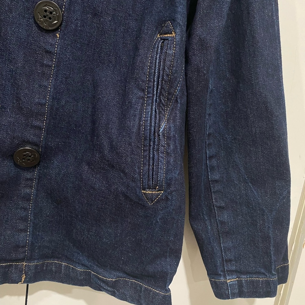 Piombo denim jacket navy blue double breasted women’s large cotton - Picture 3 of 10